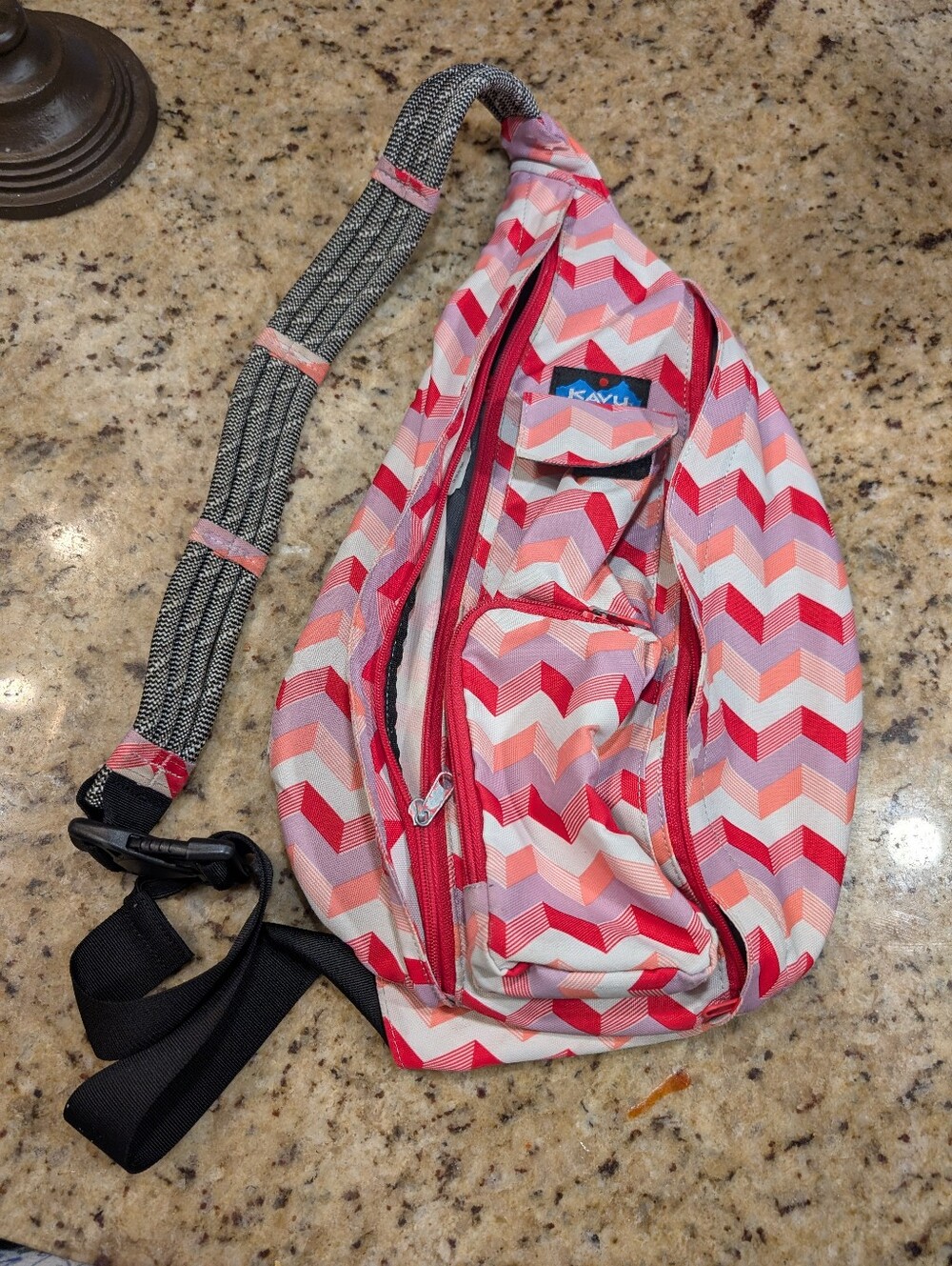 Kavu Pink Geometric Sling Bag